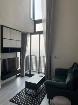 ให้เช่าคอนโด เดอะ ไลน์ สุขุมวิท 101 The Line Sukhumvit 101 ห้องสวย 44 ตร.ม. Duplex 1 ห้องนอน เฟอร์ครบพร้อมอยู่ Line ID: @ppagent
