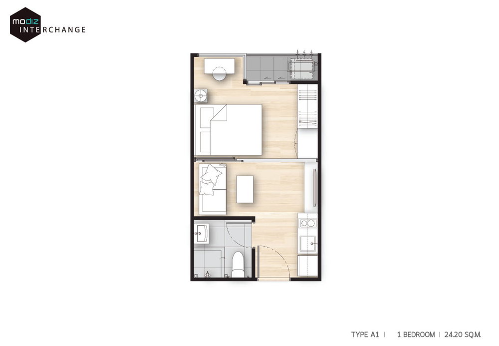 1 Bedroom floor plan