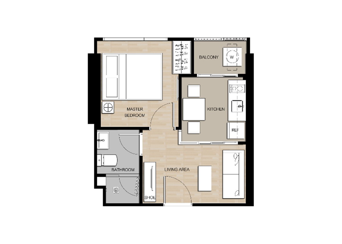 รูปภาพ1 Bedroom (Size S)