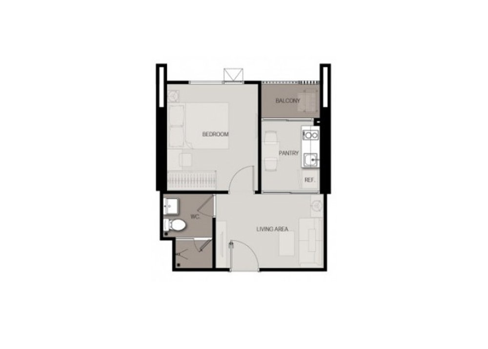 1 Bedroom floor plan