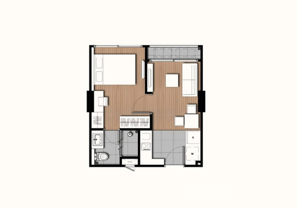 1 Bedroom floor plan
