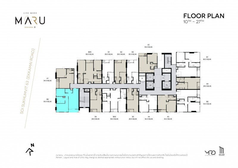 รูป MARU Ekkamai 2 2 bedrooms, for sale - รูปที่ 2/5
