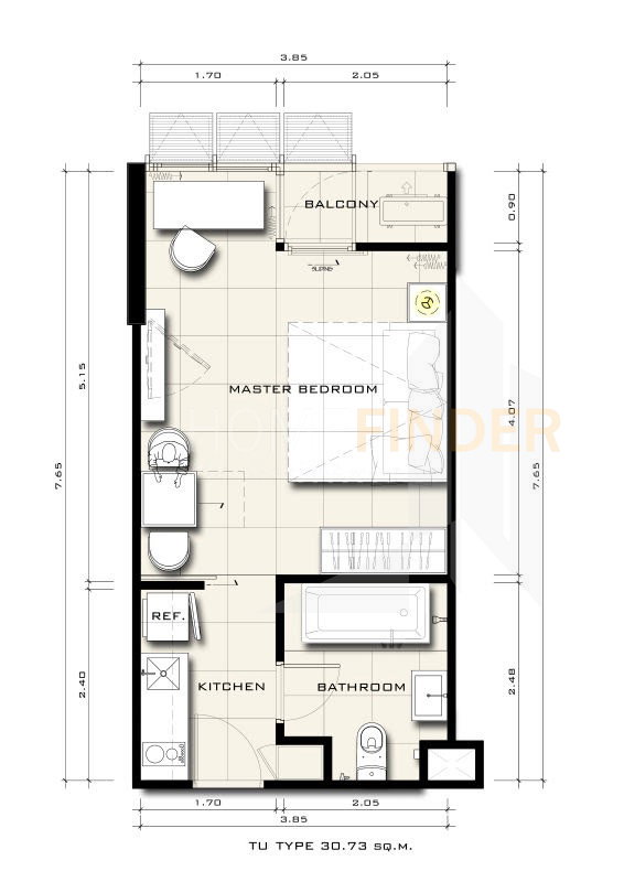 รูป Circle Rein Sukhumvit 12 1 bedroom, for sale - รูปที่ 11/11
