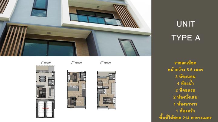รูปภาพทาวน์โฮม 3 ชั้น