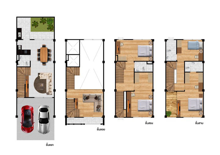 รูปภาพทาวน์โฮม 3.5 ชั้น
