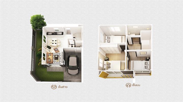 รูปภาพทาวน์เฮ้าส์ 2 ชั้น สไตล์ Modern
