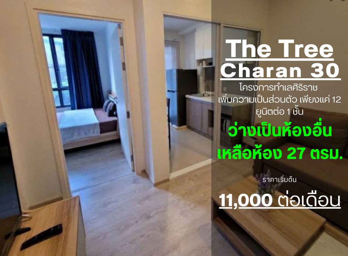 รูป สถานะตามภาพปก SN401 **มีห้องว่างครับผม อัพเดท!!**ให้เช่าคอนโด เดอะทรี จรัญสนิทวงศ์ 30 1 ห้องนอน ใน คอนโดที่มีความเป็นส่วนตัวสูง ราคาดี**ใกล้ศิริราช - รูปที่ 1/47
