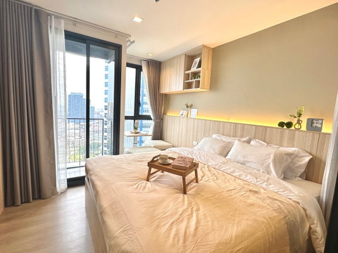 T1461 Condo for rent THE LINE Phahonyothin Park, beautiful room, fully furnished, special price.