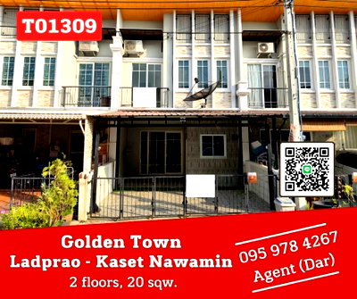 Townhouses for rent Nawamin 42 : 🔥Golden Town Nawamin 42🔥The house will be available and ready to move in this April. Convenient transportation!!! (T01309)