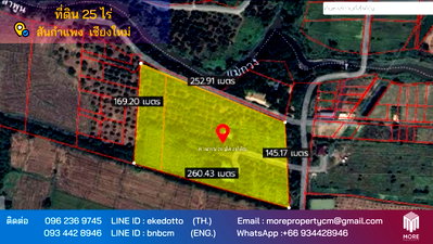Land for sale Chiang Mai : Property ID128LS Land for sale 25 Rai ,next to Mae Kuang River,San Kamphaeng , Chiang Mai.