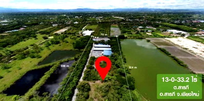 Land for sale Chiang Mai : Property ID151LS Land for sale in Saraphi  13-0-33 Rai  Near Saraphi Hospital