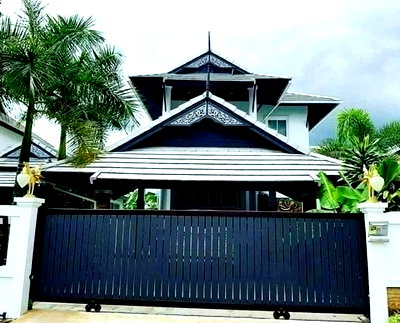 Houses for sale Rubberland : Single house in Pattaya, Samran Village, Bang Lamung, with swimming pool, ready to move in, Chonburi.