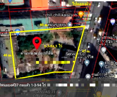 ที่ดิน ดองกิ มอลล์ ทองหล่อ   : LTH10053 – Land FOR SALE in Sukhumvit 71 Size 794.3 Sq.W Near BTS Phrakanong Station ONLY 476.4 MB