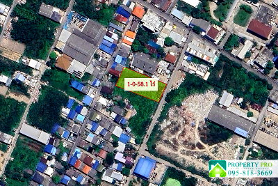 Land for sale Tesco Lotus Srinakarindra : Land for Sale Sri Dan 3, 1-0-58 Rai Near BTS Sri Dan, Sri Bearing, Sri Thepa, Dan Samrong : SL23S-020 