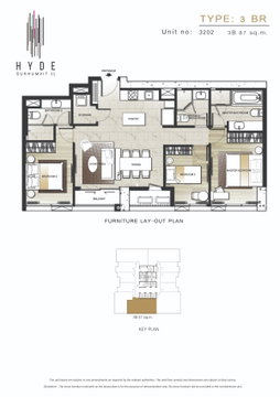 For sale condo Hyde Sukhumvit 11 3 Bed hight floor (S03-1794)