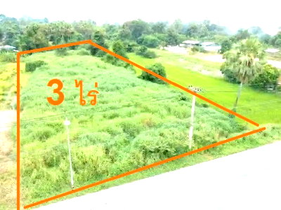 ที่ดิน บ้านนา นครนายก : ที่ดิน  ติดถนนใหญ่  ราคาถูก  เสมอถนน  3  ไร่