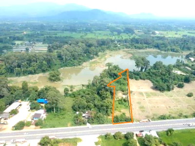ที่ดิน บ้านนา นครนายก : ที่ดิน  ติดน้ำ  หน้าติดถนนใหญ่   มีที่เกิน ริมคลอง   เอกสาร โฉนด ครุฑเเดง