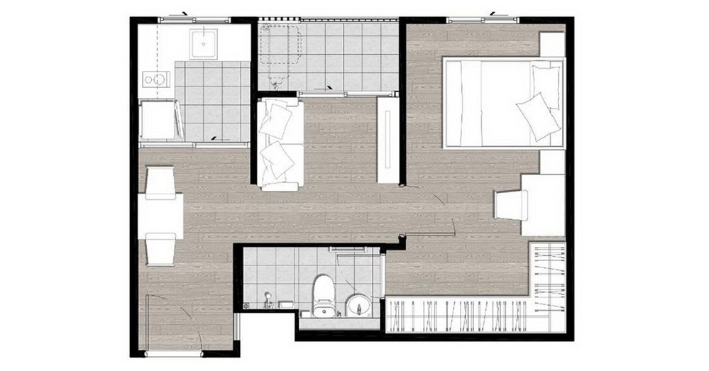 1 Bedroom floor plan
