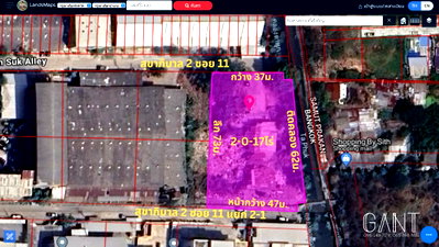 Land for sale Prawet : Land for sale, purple layout, 2-0-17 rai, next to 2 roads, large cars can enter. Good location near the expressway