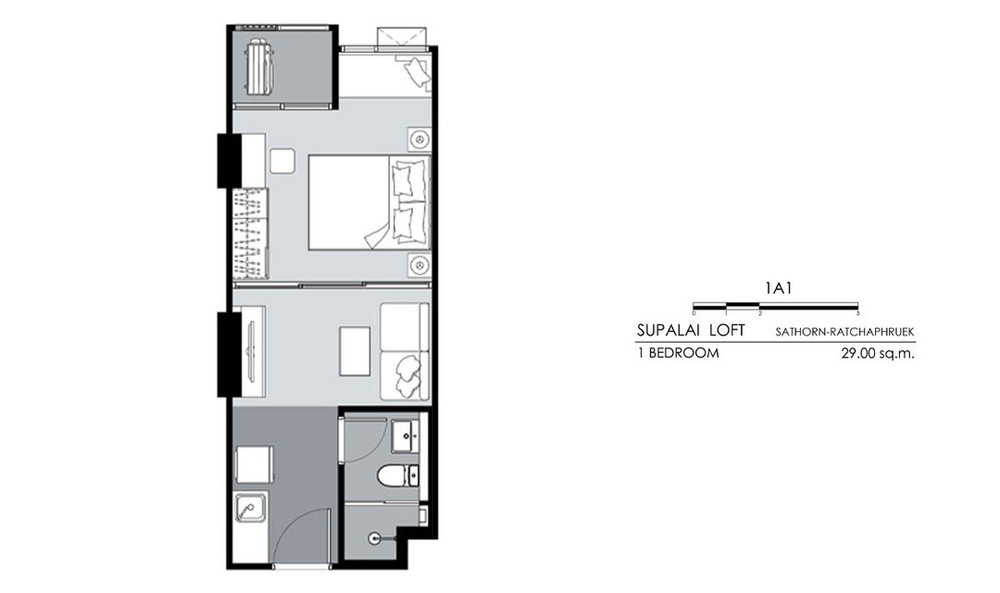 1 Bedroom floor plan