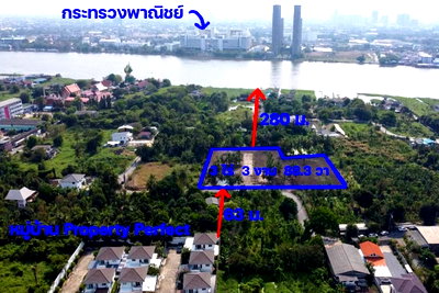 ที่ดิน โรงเรียนนานาชาติเด่นหล้า : ขายที่ดิน ใกล้แม่น้ําเจ้าพระยา ซ.ไทรม้า 5 นนทบุรี ที่ถมแล้วเกือบ 4 ไร่ ใกล้รถไฟฟ้า ใกล้โครงการสะพานสนามบินน้ำตัดเชื่อมไปออกถนนราชพฤกษ์ในอนาคต