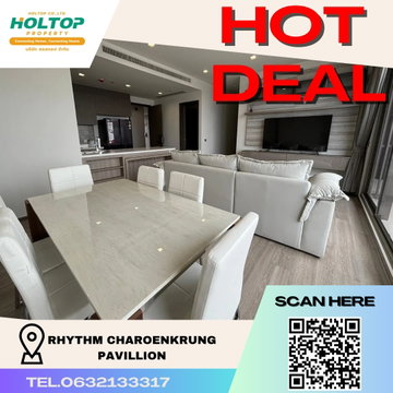  #K216 📢📌ให้เช่า คอนโด Rhythm Charoenkrung Pavillion วิวสูง ไม่มีตึกบัง ใกล้รร.Shrewsbury international