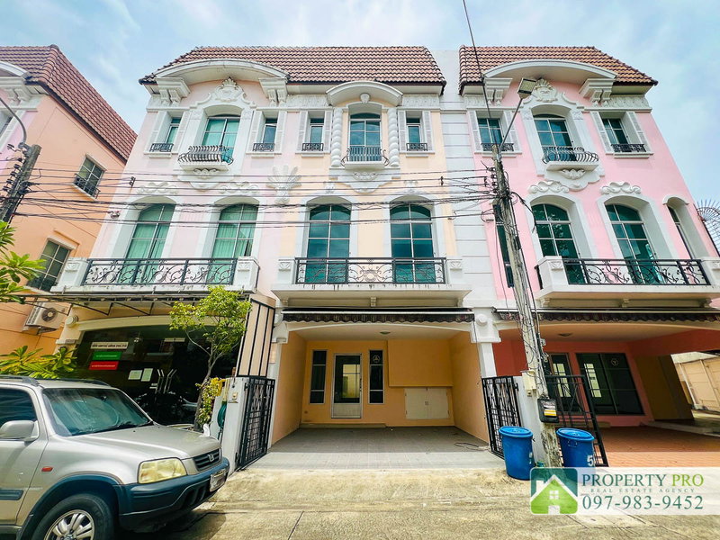 Townhouses for sale : TownHome for Sale Baan Klang Muang Monte Carlo Ratcha Wipha, area 21 Sqw 169 Sqm Near SRT Wat Samian Nari, Kasetsart University, Pracha : EL24S-039