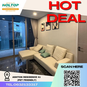 #K283 ให้เช่า คอนโด Ashton Residence 41 ห้องใหม่ โครงการหรู จำนวนยูนิตน้อย ✅ **เลี้ยงสัตว์ได้ 🐈🐕‍🦺