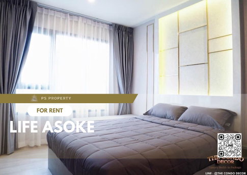 For rent 🔥 Life Asoke 🔥 complete furniture and electrical appliances, near MRT Phetchaburi