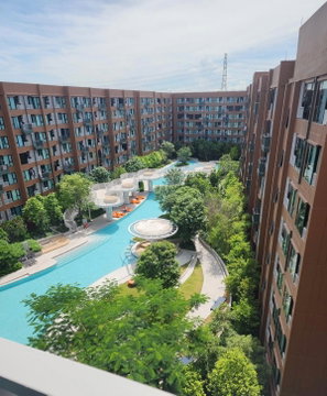 Rent a Condo at Kave Town Colony, Building C, 8th Floor, Pool View - Size: 26 sq.m, Beautiful room with stunning views. 🏊🏻♂️✨
