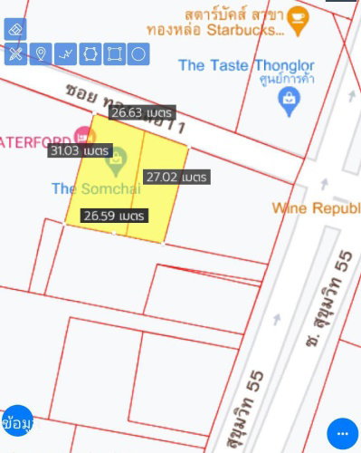 picture For sale, Sukhumvit Soi 55, Thonglor Soi 11, size 0-1-93 rai, only 20 meters from Thonglor main road, Khlong Tan Nuea, Watthana, Bangkok. - 6/9