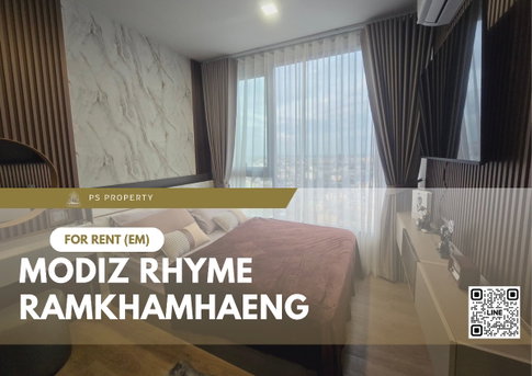 For rent 🔺 Modiz Rhyme Ramkhamhaeng 🔺 complete furniture and electrical appliances, near MRT Ramkhamhaeng