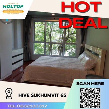 #S328 ให้เช่า Hive Sukhumvit65  ไฮฟ์ สุขุมวิท65 รูปแบบห้อง 1 ห้องนอน 1 ห้องน้ำ  ขนาด40ตรม 