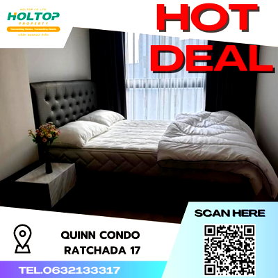 คอนโดให้เช่า : #S375 ให้เช่า Quinn Condo Ratchada17  ควินน์ คอนโด รัชดา17  รูปแบบห้อง 1 ห้องนอน 1 ห้องน้ำ  ชั้น11 ขนาด34ตรม ตึกA