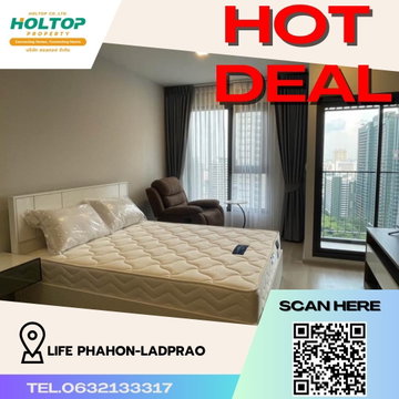 #R304 ให้เช่า Life Phahon-Ladprao  ไลฟ์ พหล-ลาดพร้าว รูปแบบห้อง สตูดิโอ ขนาดห้อง 28.5 ตร.ม.  ชั้น 23