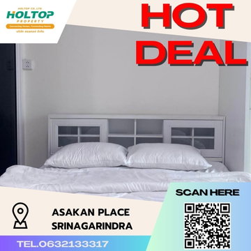 #S389 ให้เช่า Asakan Place Srinagarindra อัสกาญจน์เพลส ศรีนครินทร์ รูปแบบห้อง 1 ห้องนอน 1 ห้องน้ำ ชั้น26 ขนาด30ตรม