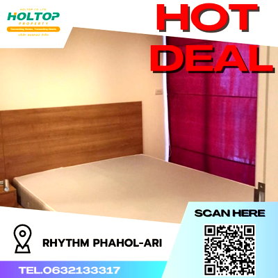 คอนโดให้เช่า : #S396 ให้เช่า Rhythm Phahol-Ari  ริทึ่ม พหล-อารีย์  รูปแบบห้อง 1 ห้องนอน