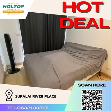 #R336 ให้เช่า Supalai River Place  ศุภาลัย ริเวอร์เพลส เจริญนคร รูปแบบห้อง 1 ห้องนอน 1 ห้องน้ำ 1 ห้องนั่งเล่น 1 ห้องครัว ขนาดห้อง 53 ตรม.
