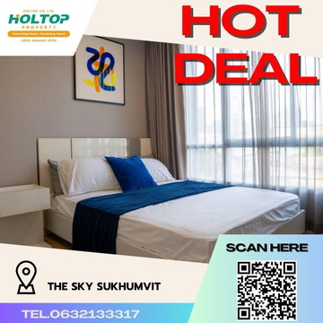 #R371 For rent The Sky Sukhumvit   The Sky Sukhumvit  Room type 1 bedroom 1 bathroom Room size 30.56 sq m. 3rd floor