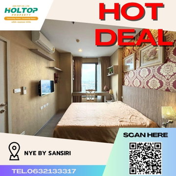 #R353 For rent Nye by Sansiri   Nye by Sansiri (near BTS Wongwian Yai) Room type 1 bedroom 1 bathroom Room size 37 sq.m.