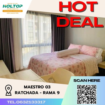 #S432 For rent Maestro 03 Ratchada-Rama 9 Maestro 03 Ratchada-Rama 9 Room type 2 bedrooms, 2 bathrooms 5th floor, size 66 sq m