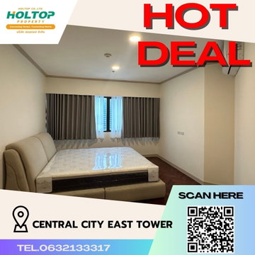 #S409 ให้เช่า Central City East Tower เซ็นทรัล ซิตี้ อีสท์ ทาวเวอร์ รูปแบบห้อง 2 ห้องนอน 2 ห้องน้ำ ชั้น18 ขนาด135ตรม