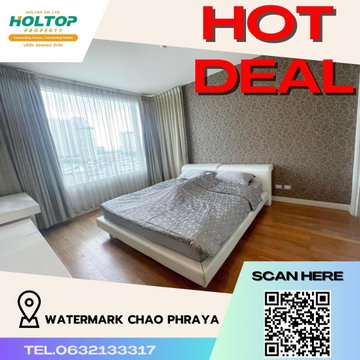 #R373 For rent Watermark Chao Phraya Watermark Chao Phraya 2 bedroom, 2 bathroom Size 92 sq.m.