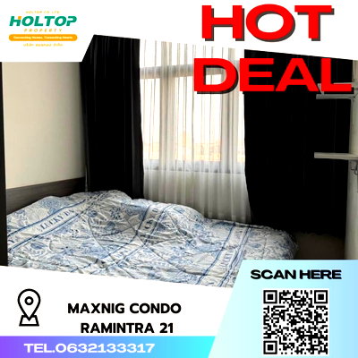 คอนโดให้เช่า : #S424 ให้เช่า Magnix Condo Ramintra 21  แมคนิค คอนโด รามอินทรา 21 รูปแบบห้อง 1 ห้องนอน 1 ห้องน้ำ  ชั้น8 ขนาด24ตรม 