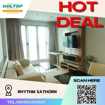#S442 For rent Rhythm Sathorn Room type 1 bedroom 1 bathroom Size 38 sq m