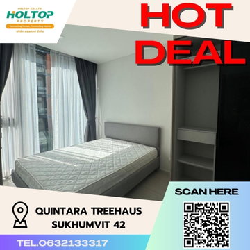 #S478 For rent Quintara Treehaus Sukhumvit 42 Quintara Treehaus Sukhumvit 42 Room type 2 bedrooms, 2 bathrooms 4th floor, size 55.52 sq m