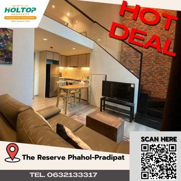 #M011 ให้เช่า The Reserve Phahol-Pradipat  📍 1 ห้องนอน 1 ห้องน้ำ  📍ห้องแบบ Loft สูง 4.4เมตร  📍39ตร.ม. ชั้น 12A  📍ทิศตะวันตก