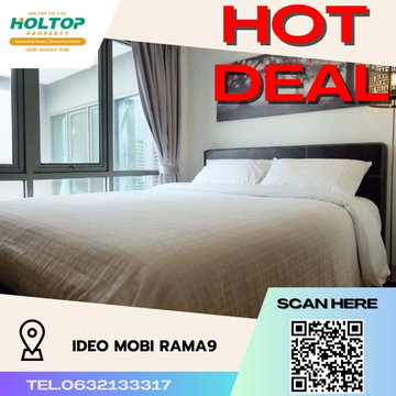 #S471 For rent IDEO Mobi Rama9  IDEO Mobi Rama9 Duplex room type 1 bedroom 1 bathroom 27th-28th floor, size 43.28 sq m