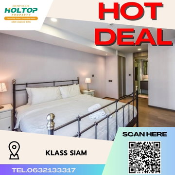 #S500 ให้เช่า Klass Siam  คลาส สยาม  รูปแบบห้อง 1 ห้องนอน 1 ห้องน้ำ  ชั้น8 ขนาด45ตรม 