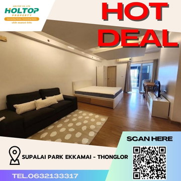 #R503 For rent Supalai Park Ekkamai - Thonglor Supalai Park Ekkamai-Thonglor Room type Studio Room size 34.50 sq.m. 9th floor